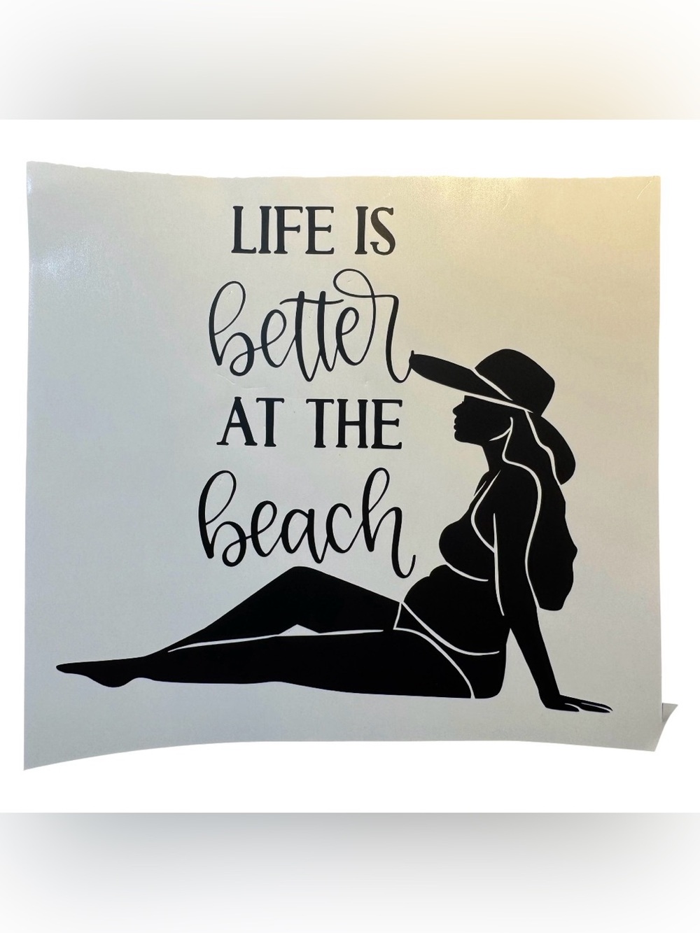 Life Is Better At The Beach Black Vinyl Car Window Laptop Decal Bumper Sticker
